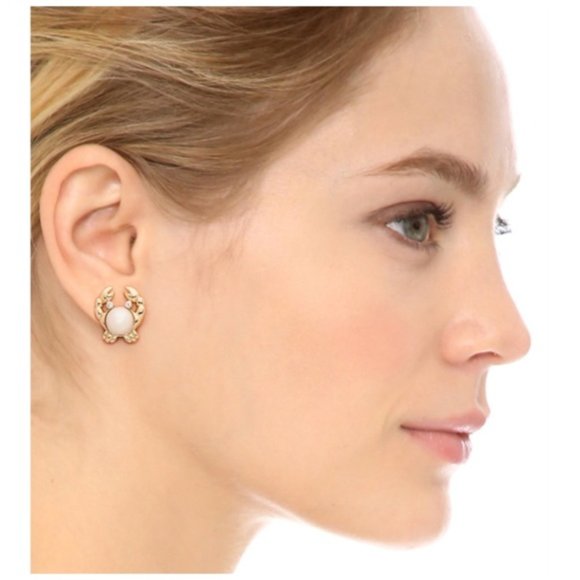 Kate Spade Shore Thing Crab Pearl Earrings NWT - Picture 8 of 9